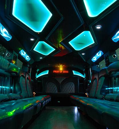 limo bus interior in San Diego